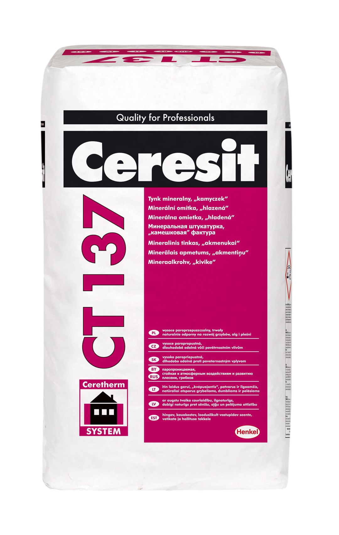 CERESIT TYNK MINERALNY CT 137 1.5MM BIAŁY 25KG