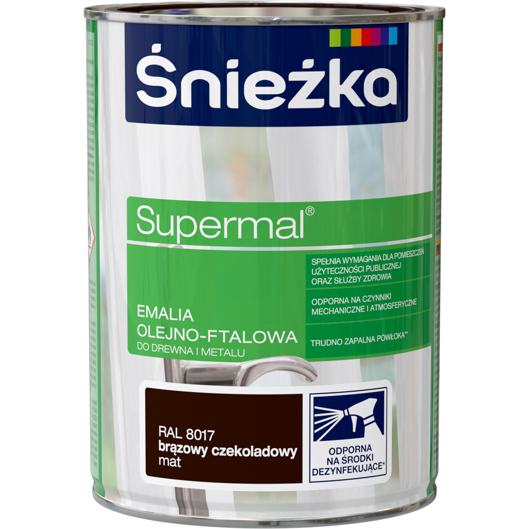 ŚNIEŻKA SUPERMAL EMALIA OLEJNA BRĄZ C 8017 0,8 MAT