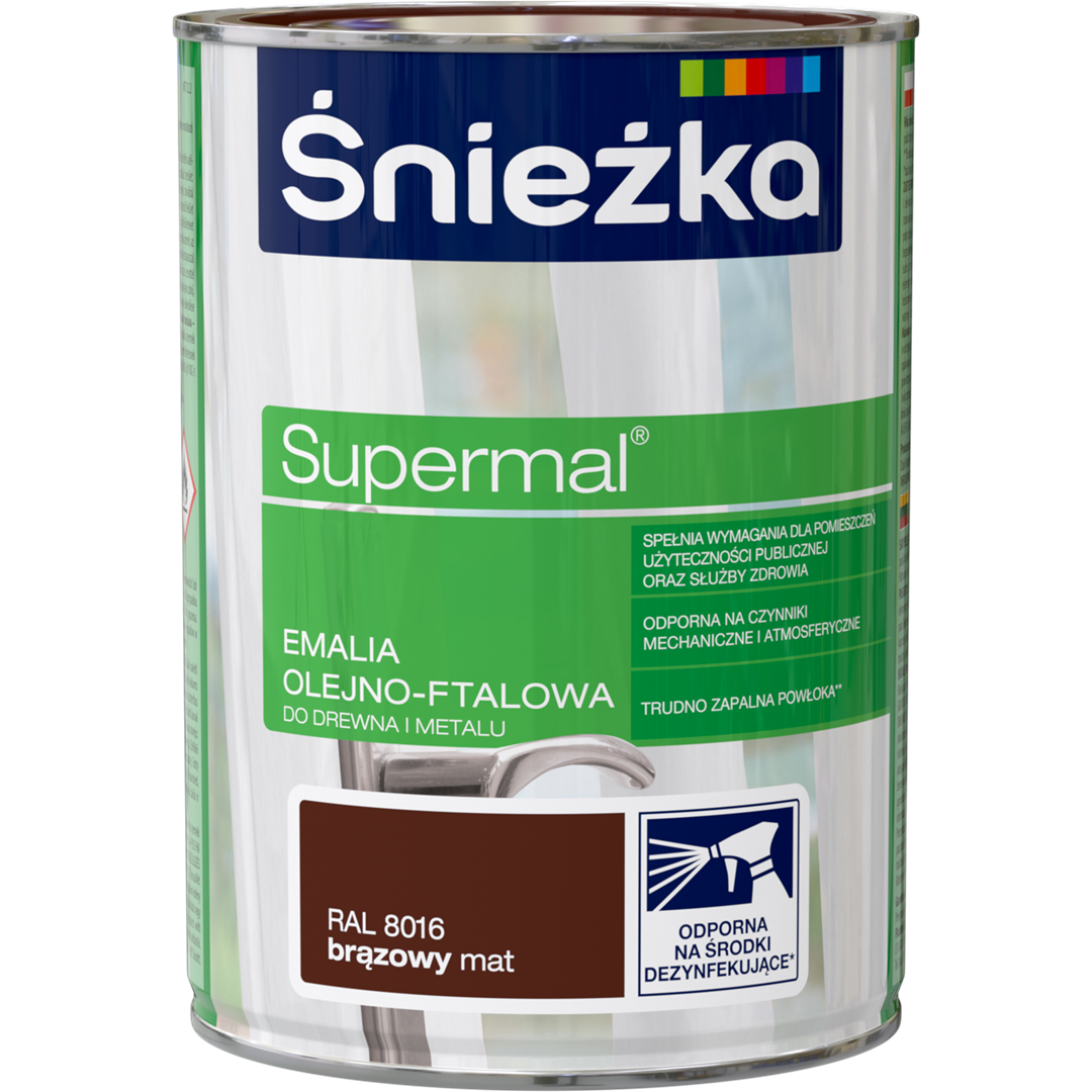 ŚNIEŻKA SUPERMAL EMALIA OLEJNA BRĄZ C 8017 0,8 MAT