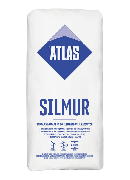 ATLAS SILMUR M-15 BIAŁY 25KG DO SLIKATÓW