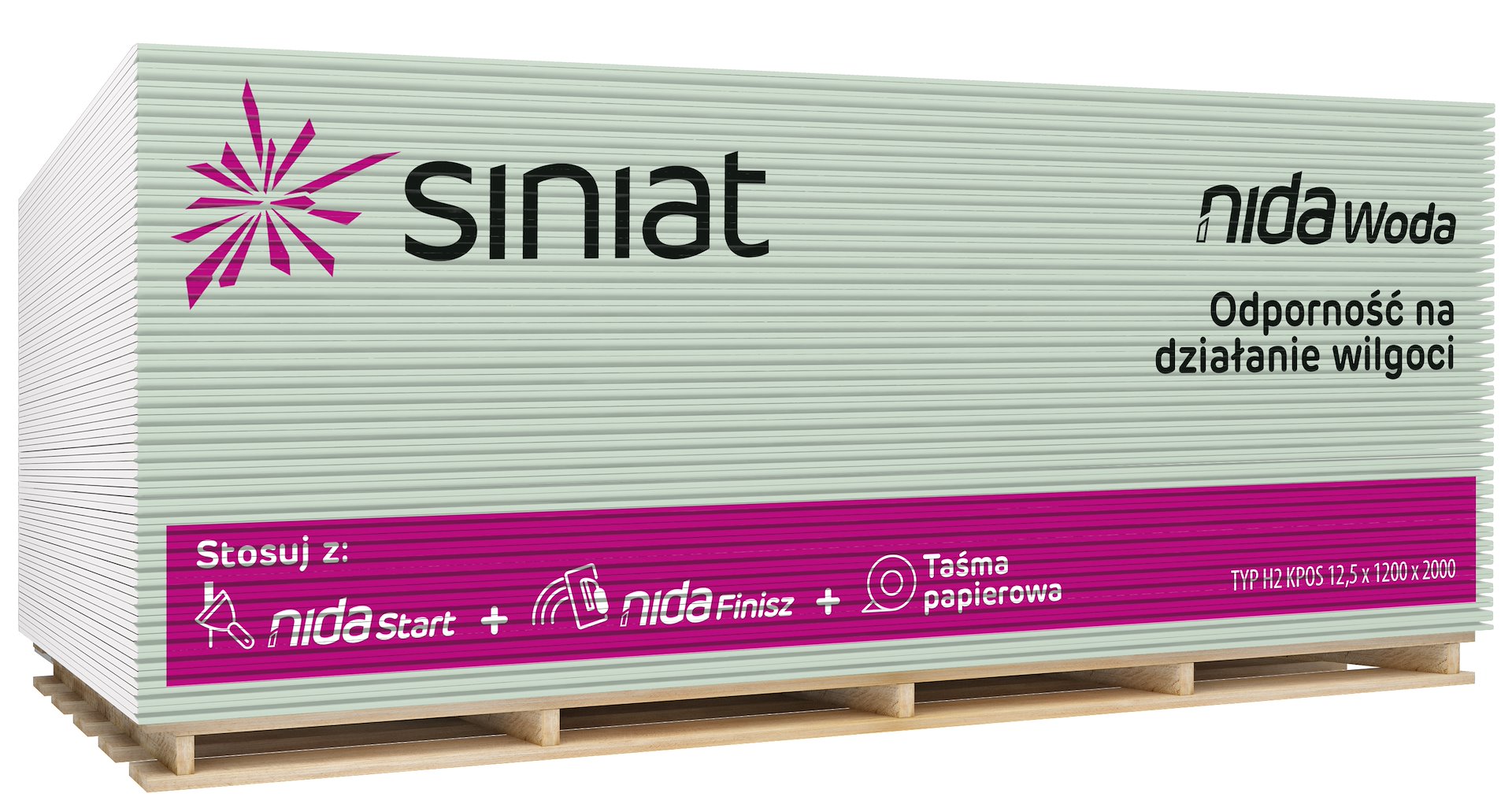 SINIAT PŁYTA GKBI  1.2*2.6M 12.5MM 294397