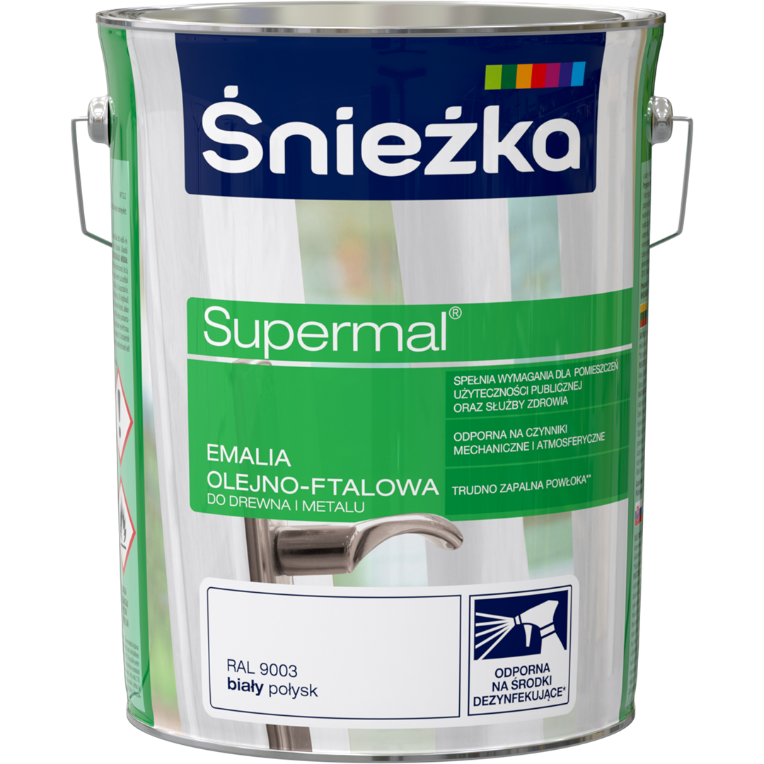 ŚNIEŻKA SUPERMAL EMALIA OLEJNA BIAŁA 5L poł