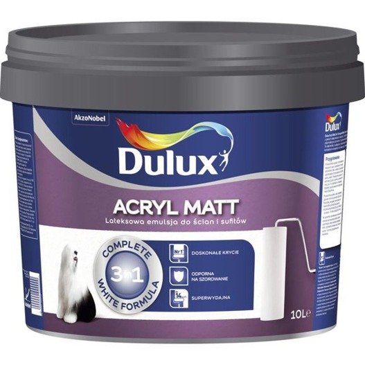 DULUX ACRYL MATT BIAŁY 10L latex