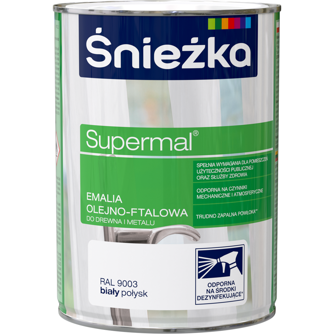 ŚNIEŻKA SUPERMAL EMALIA OLEJNA BIAŁA 0.8L POŁ