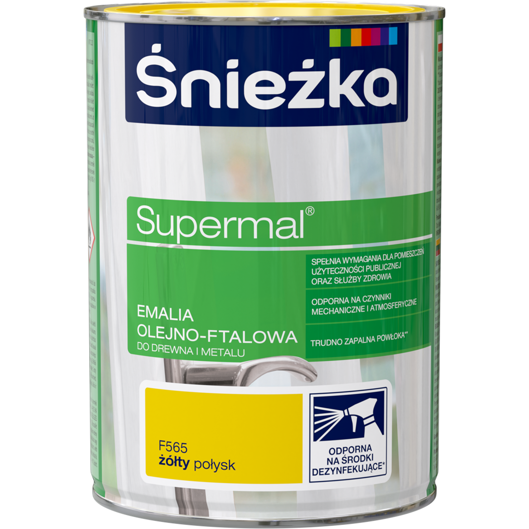 ŚNIEŻKA SUPERMAL EMALIA OLEJNA ŻÓŁTA F565 0,8L