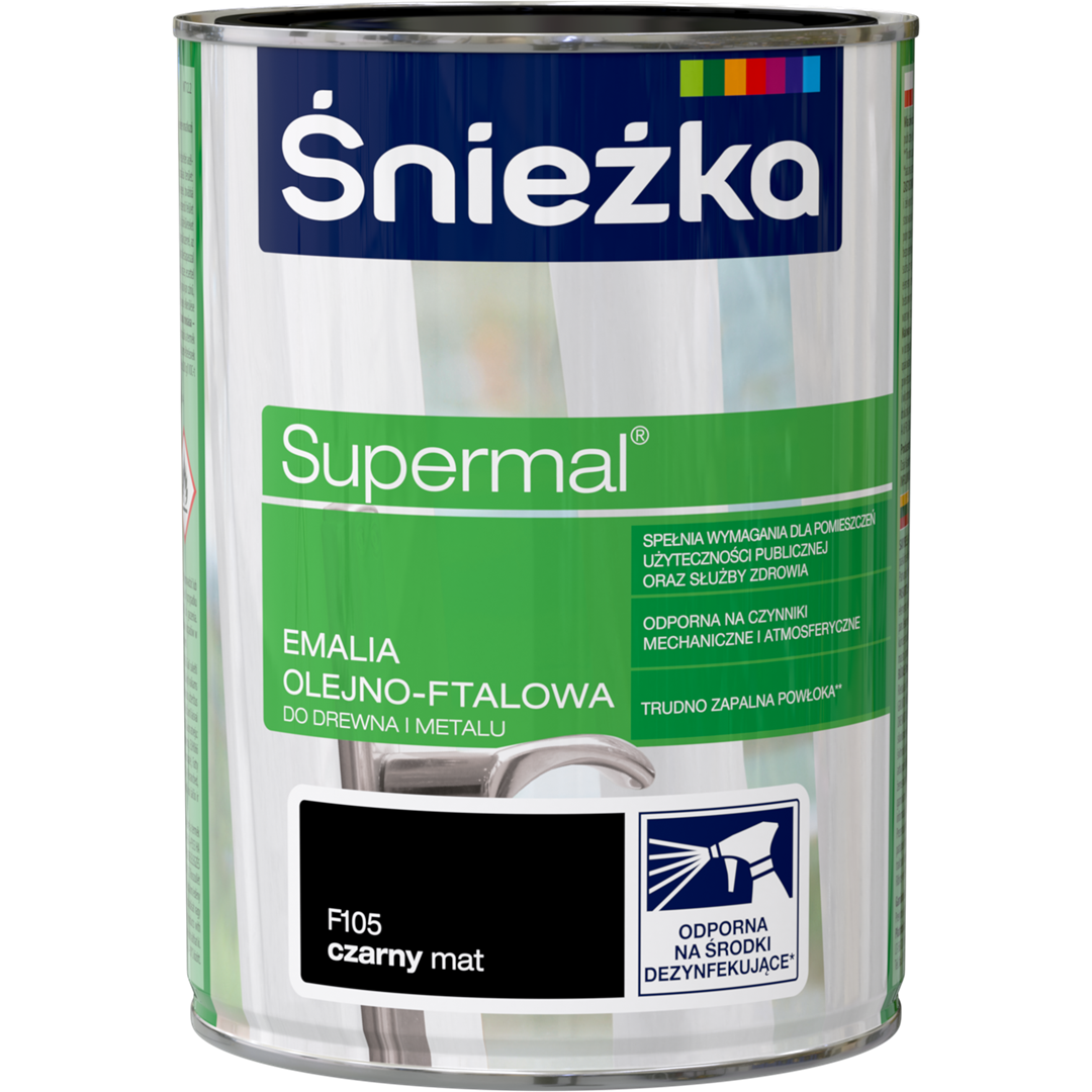 ŚNIEŻKA SUPERMAL EMALIA OLEJNA CZARNA 0,8L POŁ