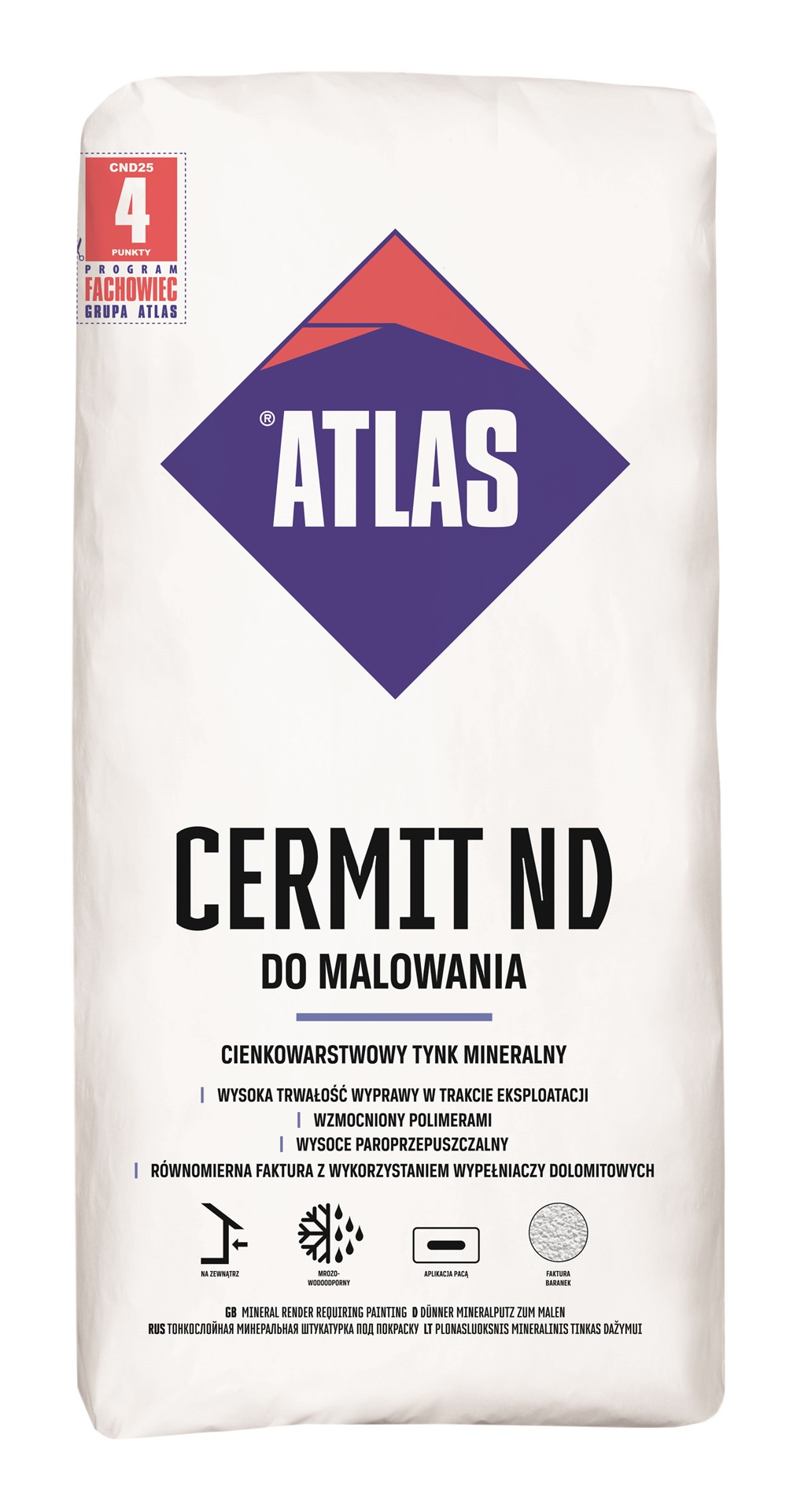 ATLAS TYNK MINERALNY ND DO MALOWANIA 1,5MM   25KG